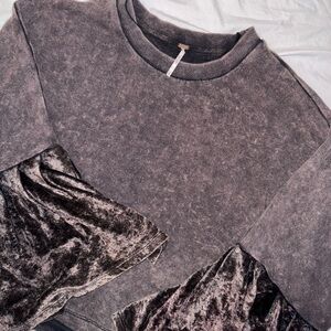 Free People Glorious velvet bell sweatshirt top